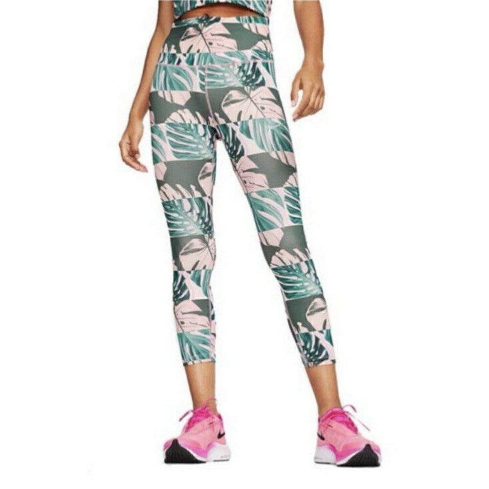 Nike Floral Multicolor Fast Crop Runway Women Leggings Women's Extra Small NWT